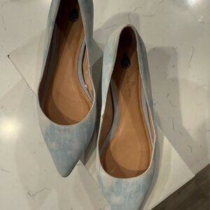 CASLON NIB Womens Pointed Toe Flats Blue Tie Dye Suede SZ 9.5M